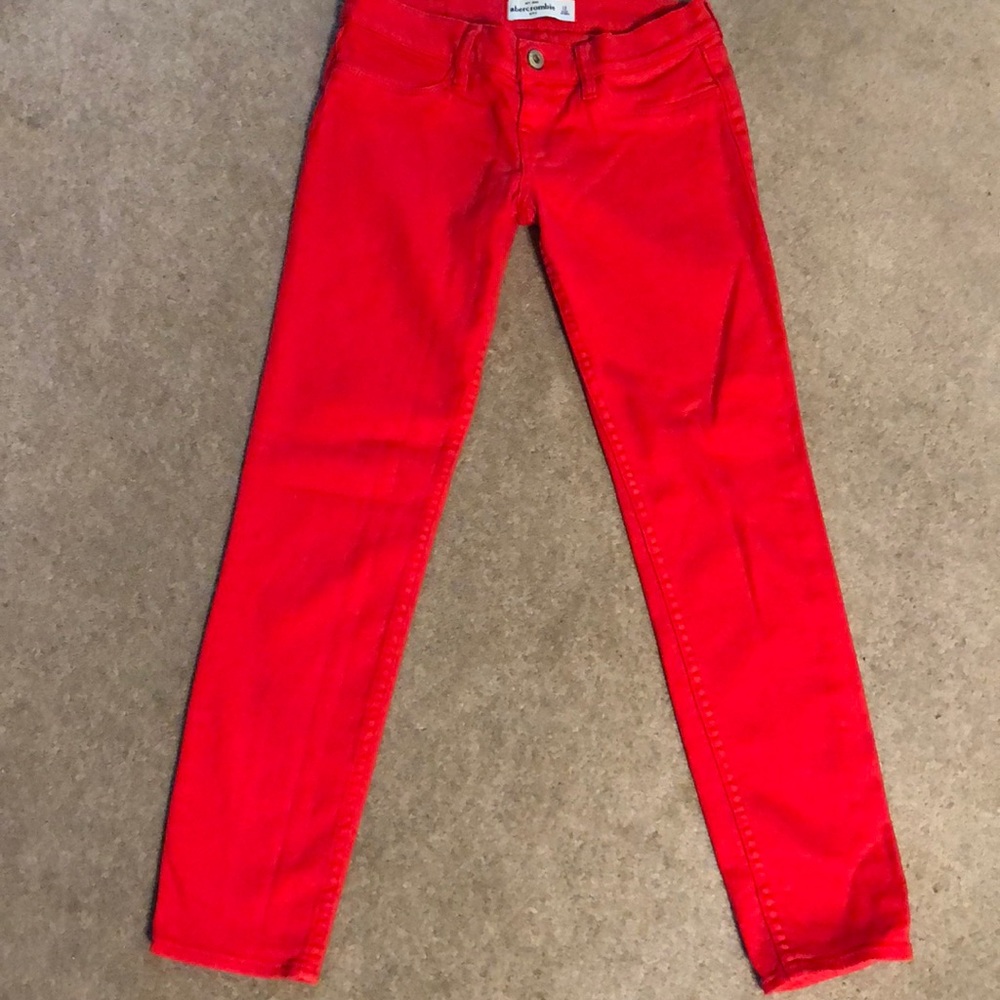 Abercrombie Kids girls red skinny jeans size 12